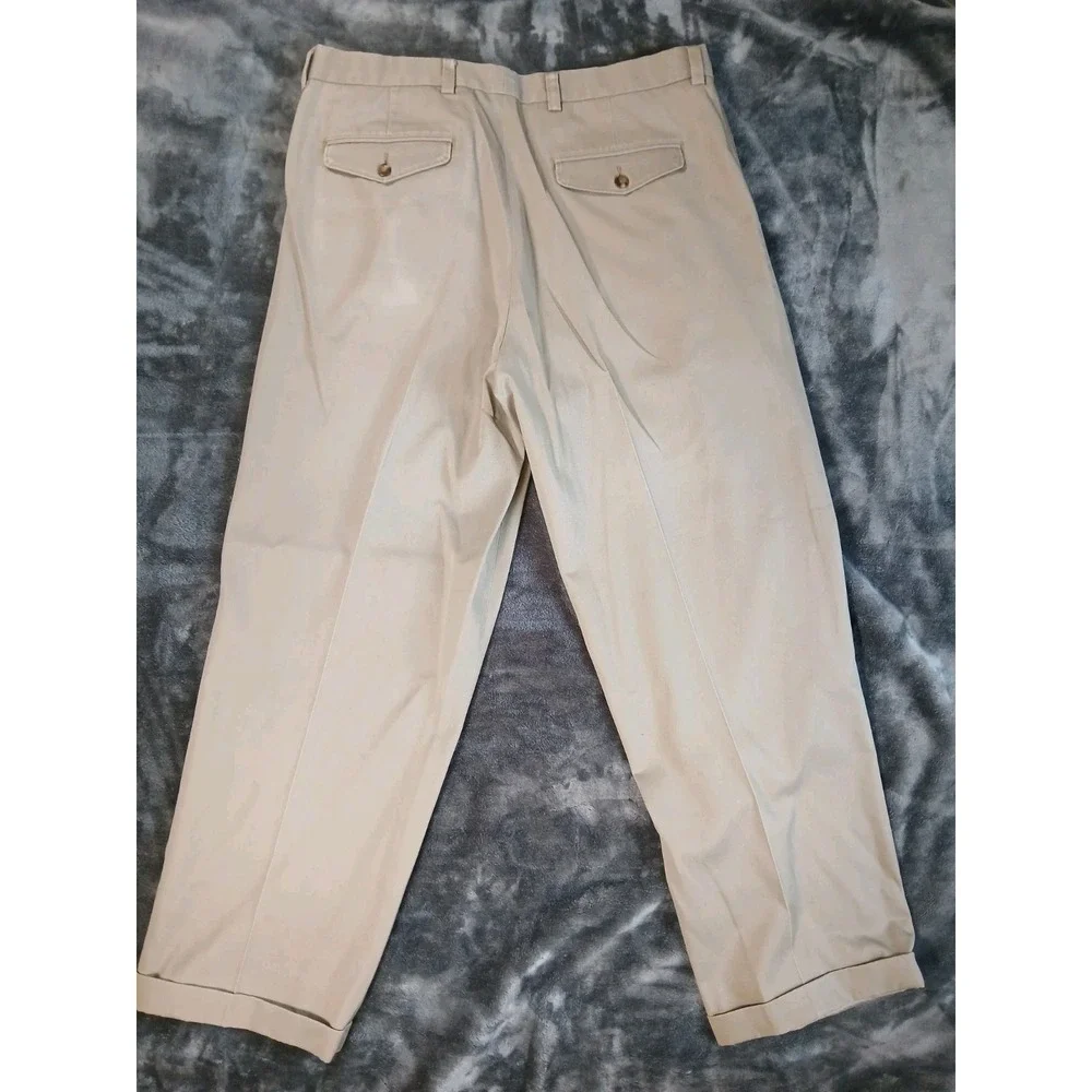 LL Bean Pants ‎ Comfort Waist Mens 36x29 Beige Lakewashed Stretch Khakis